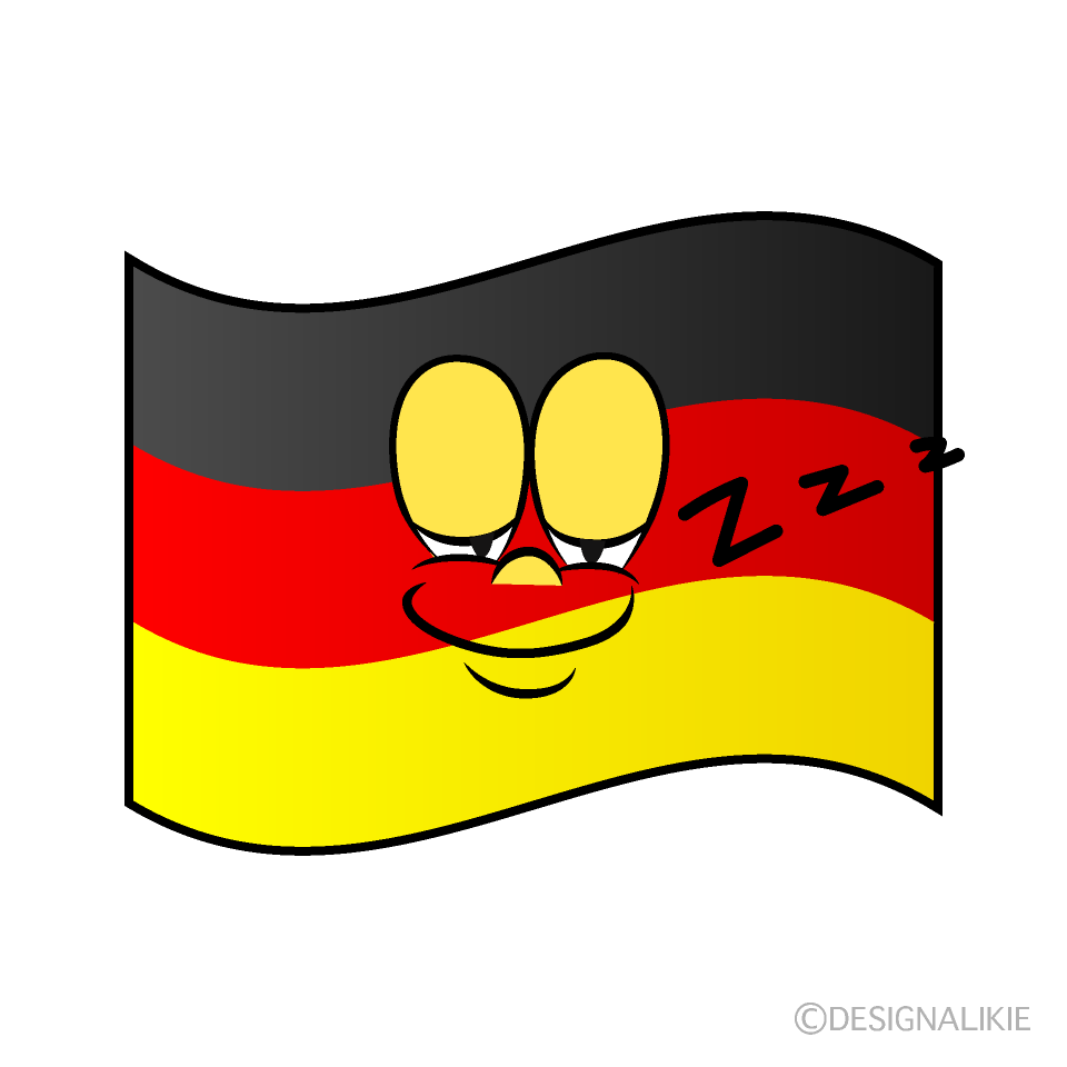 Sleeping German Flag Cartoon Character Image