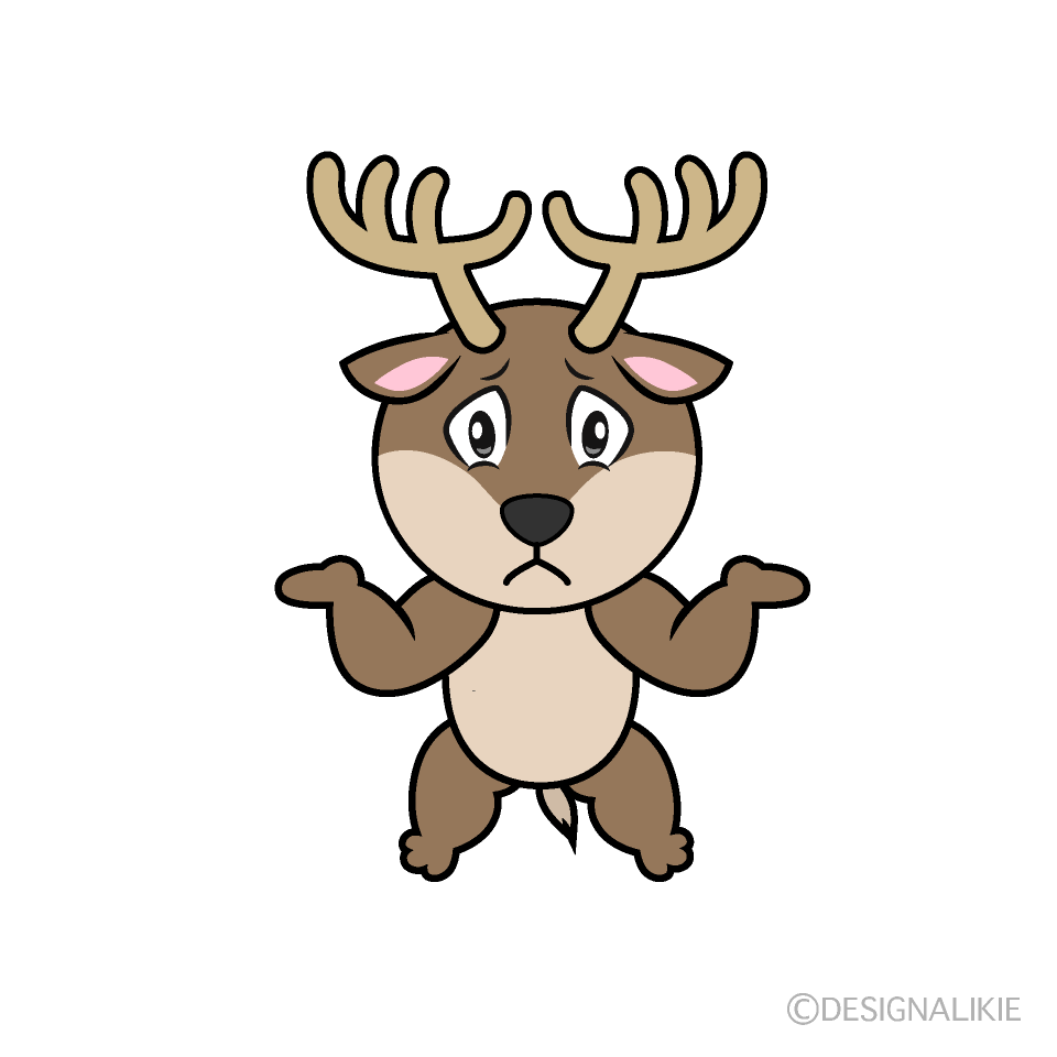 Troubled Reindeer Cartoon Character Image
