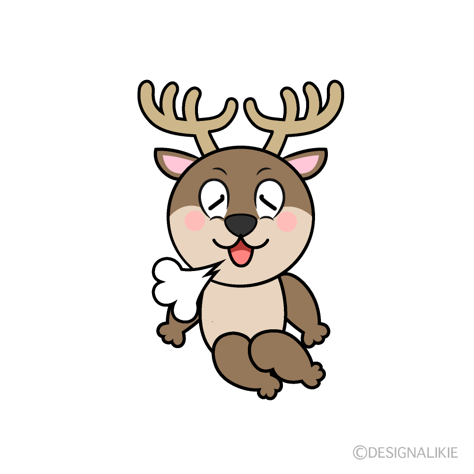 Relaxing Reindeer Cartoon Character Image