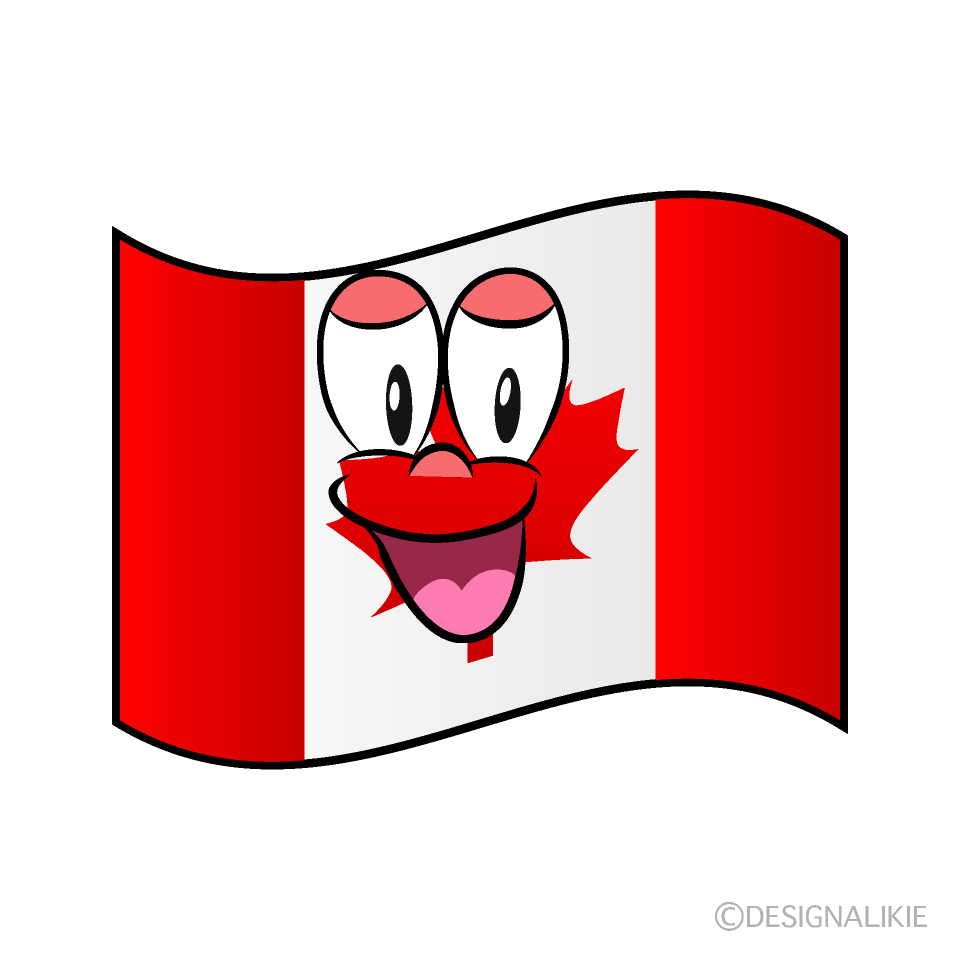 Bandera Canadiense Sonriente Animado
