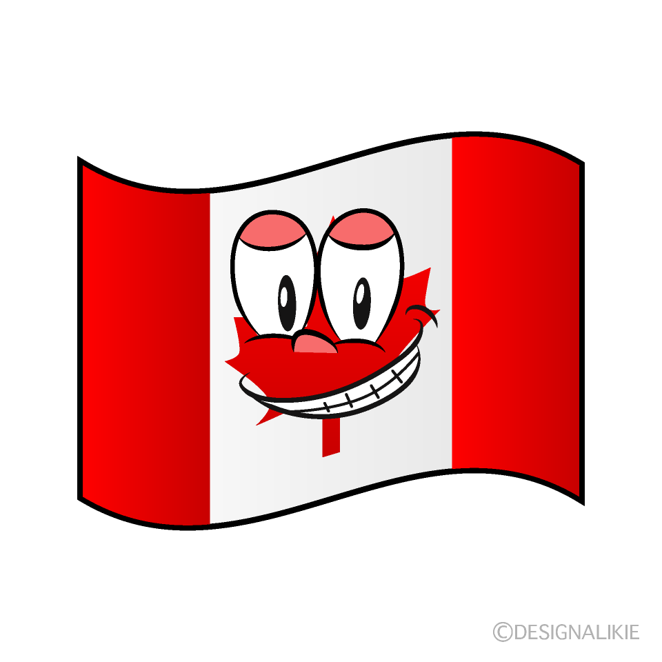 Bandera Canadiense Sonriente Animado
