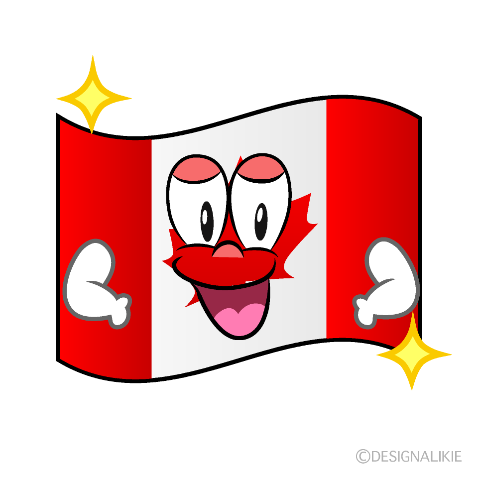 Bandera Canadiense Brillante Animado