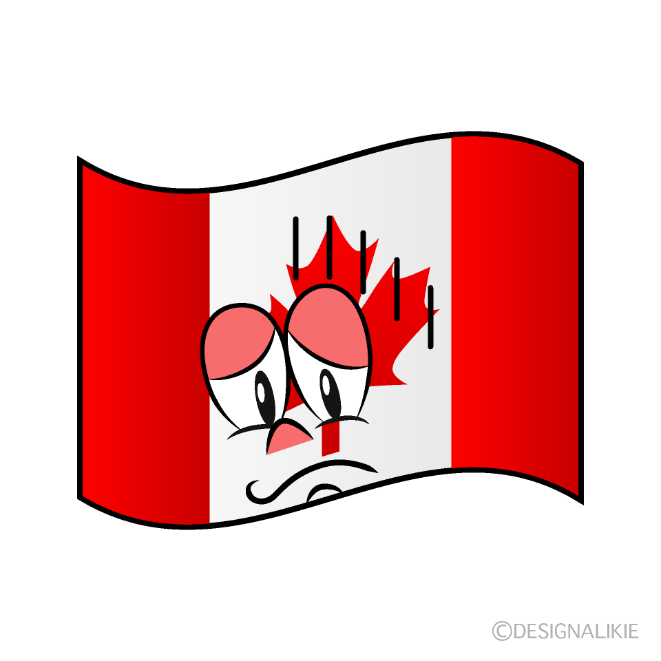 Bandera Canadiense Deprimida Animado