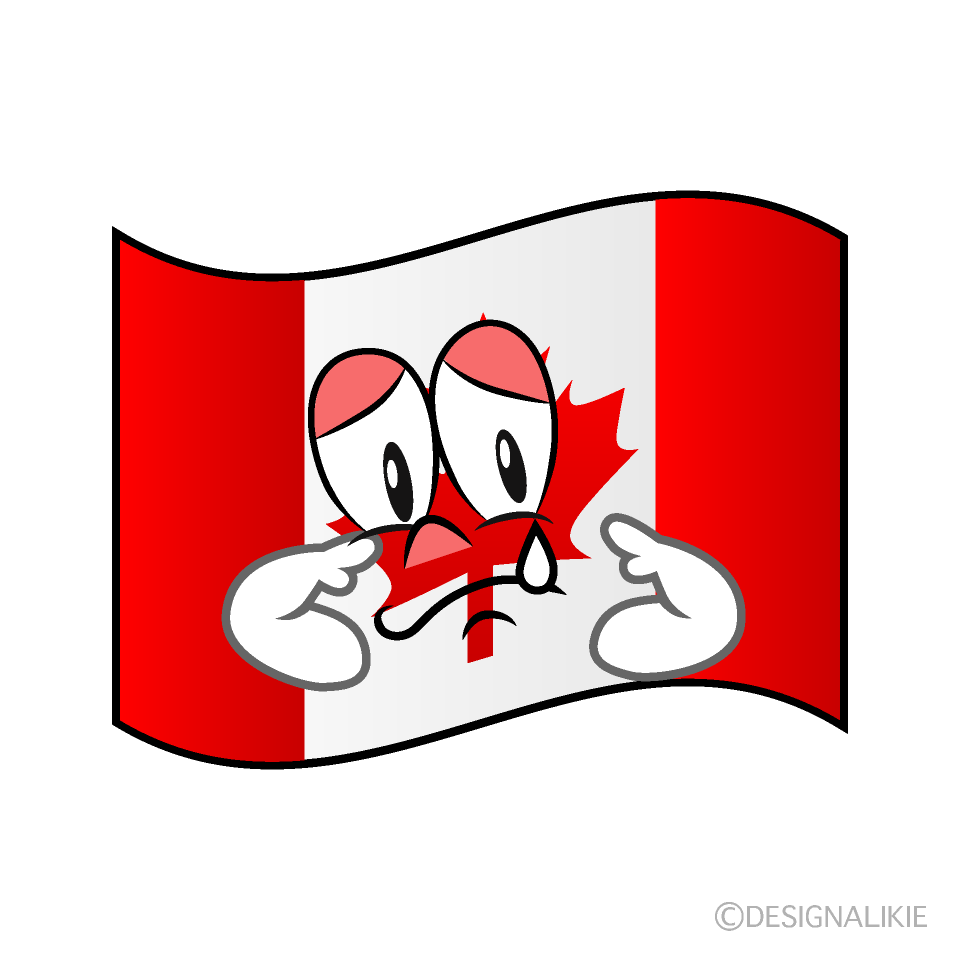 Bandera Canadiense Triste Animado