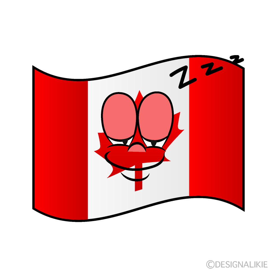 Bandera Canadiense Durmiendo Animado