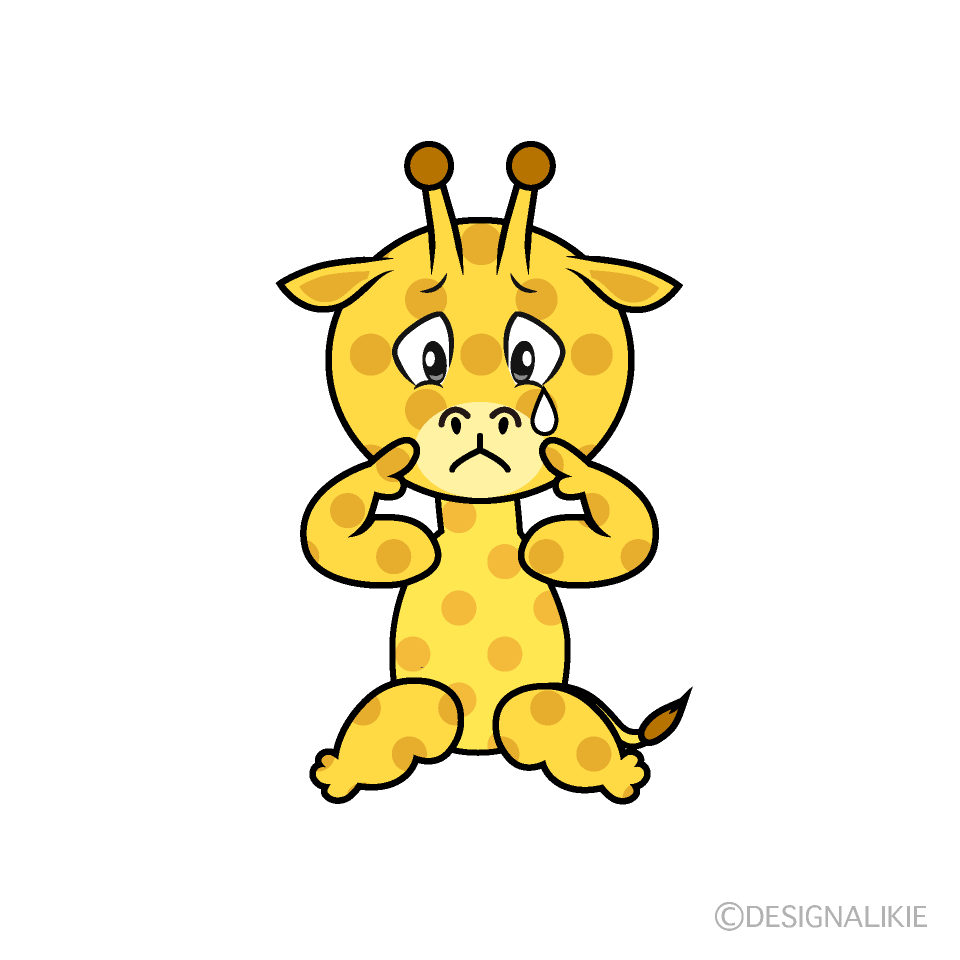 Sad Giraffe Cartoon Character Image