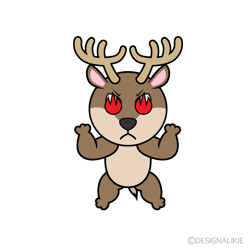 Enthusiastic Reindeer Cartoon Character Image