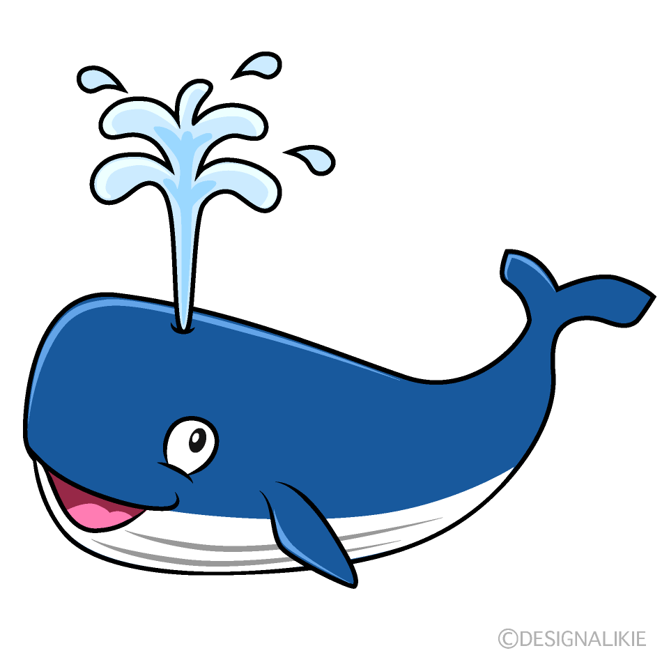 Smiling Whale Cartoon Character Image