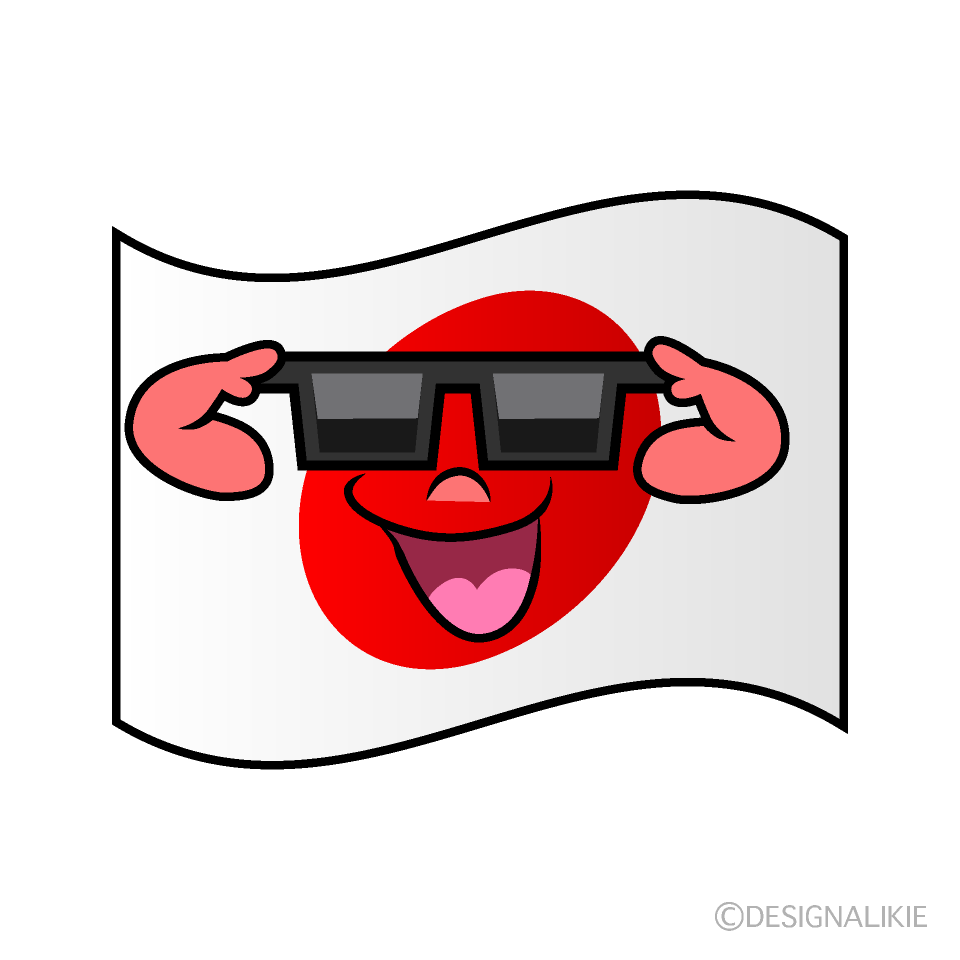 Cool Japanese Flag Cartoon Character Image