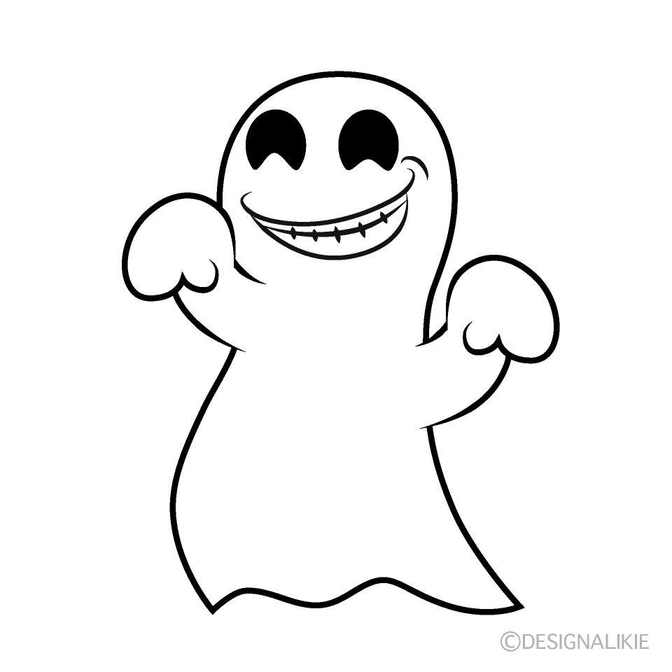 Grinning Ghost Cartoon Character Image