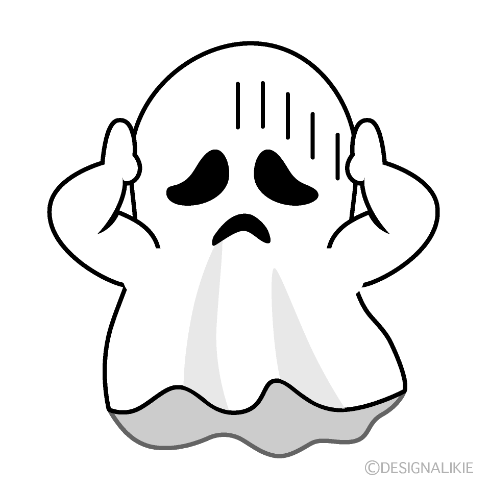 Depressed Ghost Cartoon Character Image