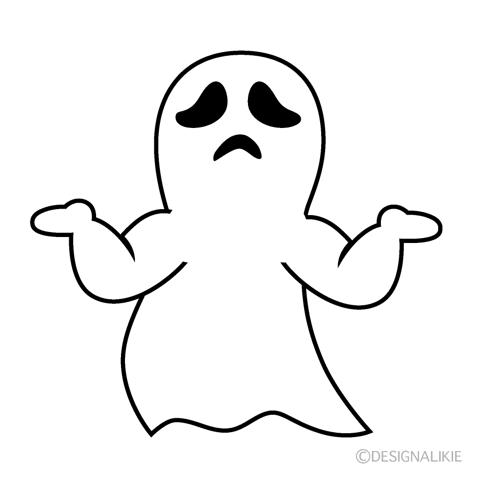 Troubled Ghost Cartoon Character Image