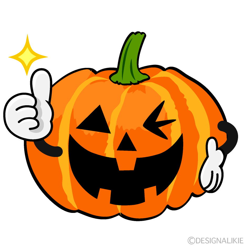 Thumbs up Halloween Pumpkin Cartoon Character Image