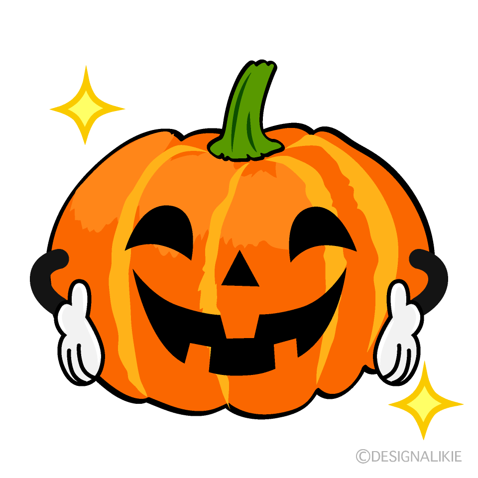 Glitter Halloween Pumpkin Cartoon Character Image