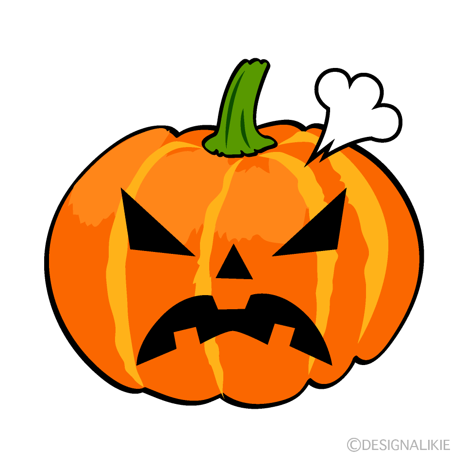 Angry Halloween Pumpkin Cartoon Character Image