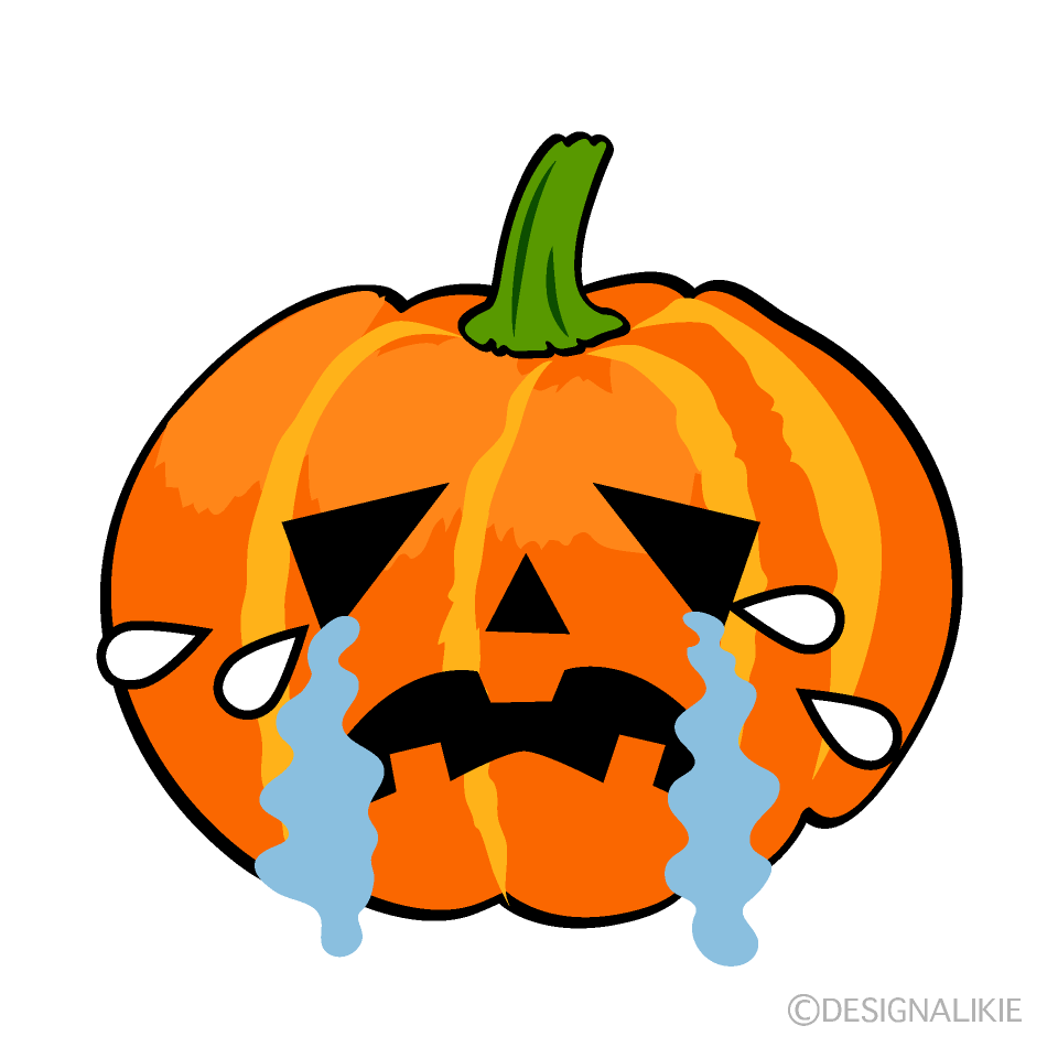 Crying Halloween Pumpkin Cartoon Character Image