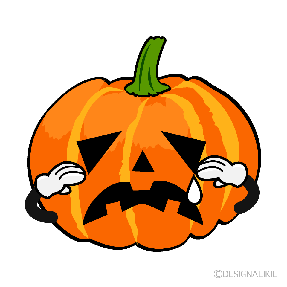 Sad Halloween Pumpkin Cartoon Character Image