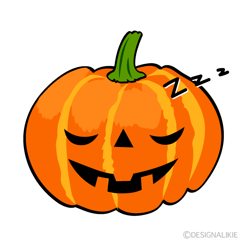 Sleeping Halloween Pumpkin Cartoon Character Image
