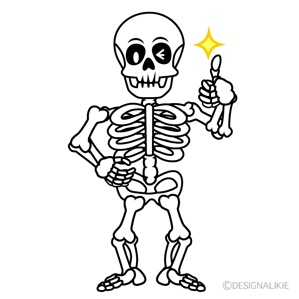 Thumbs up Skeleton Cartoon Character Image