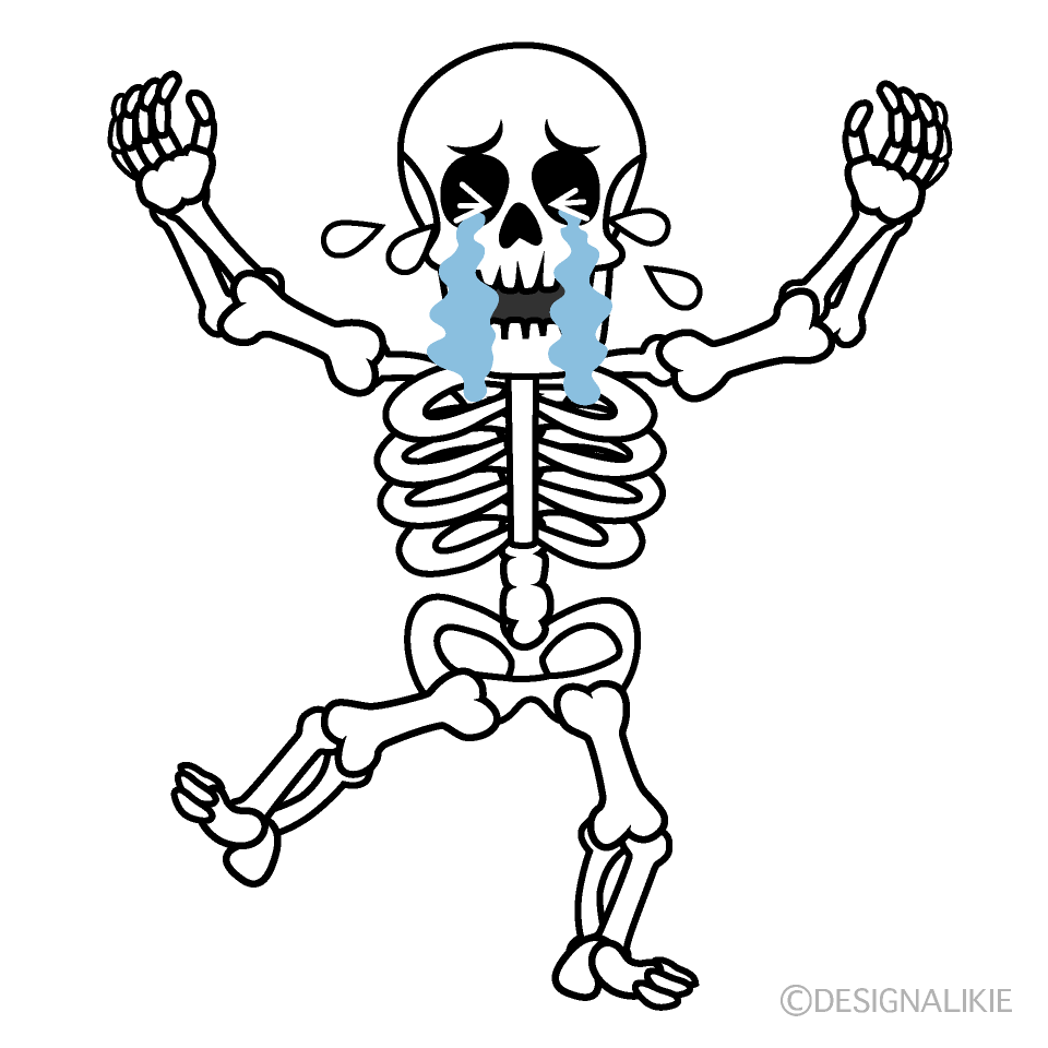 Crying Skeleton Cartoon Character Image