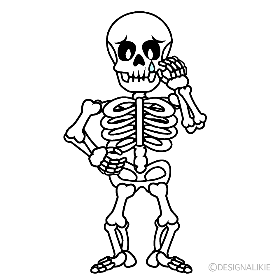 Sad Skeleton Cartoon Character Image