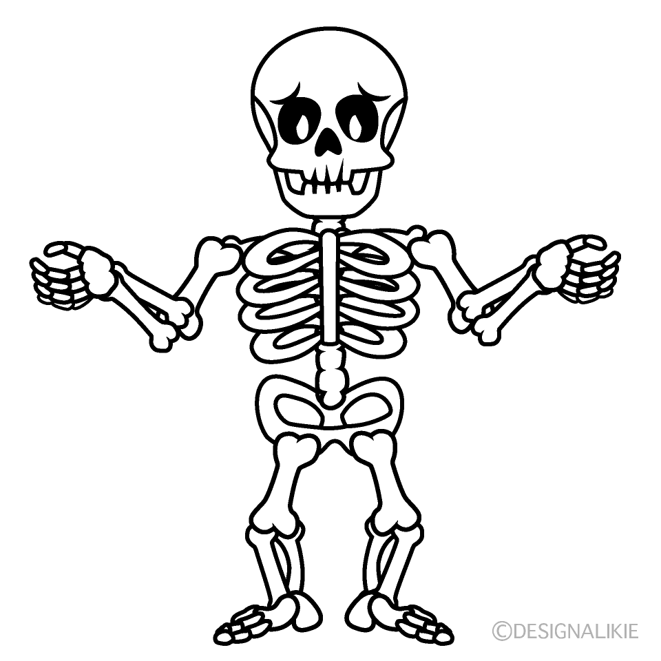 Troubled Skeleton Cartoon Character Image