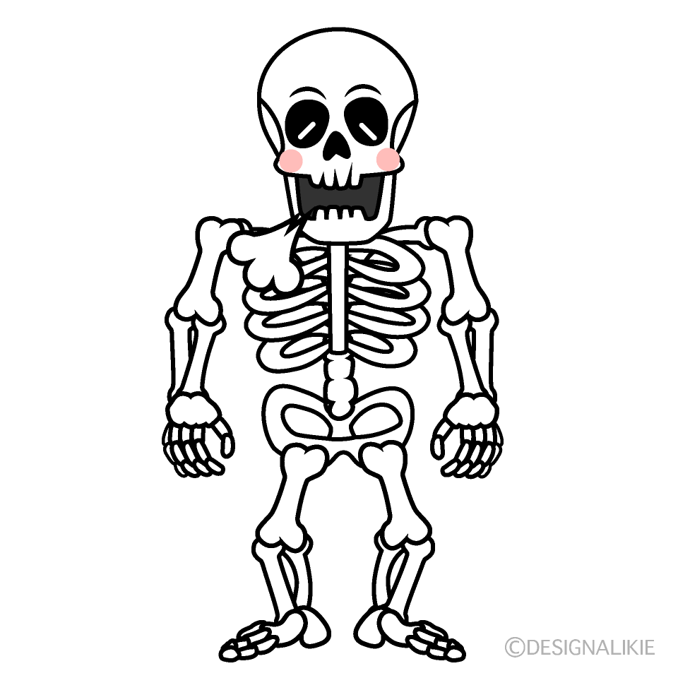 Relaxing Skeleton Cartoon Character Image