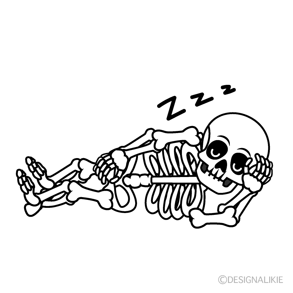 Sleeping Skeleton Cartoon Character Image