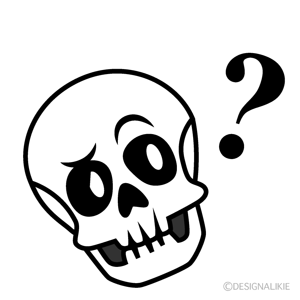 Thinking Skull Cartoon Character Image