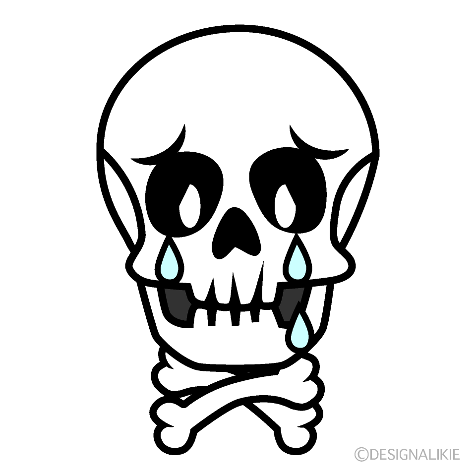 Sad Skull Cartoon Character Image