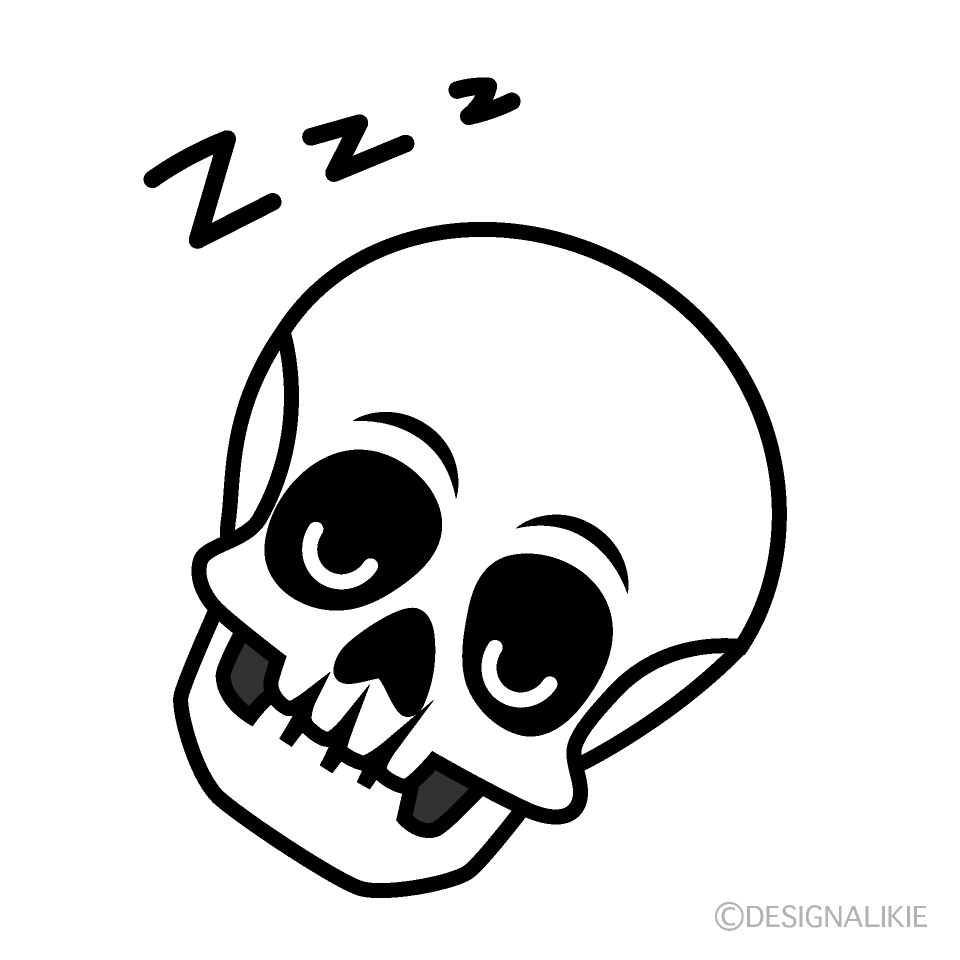 Sleeping Skull Cartoon Character Image