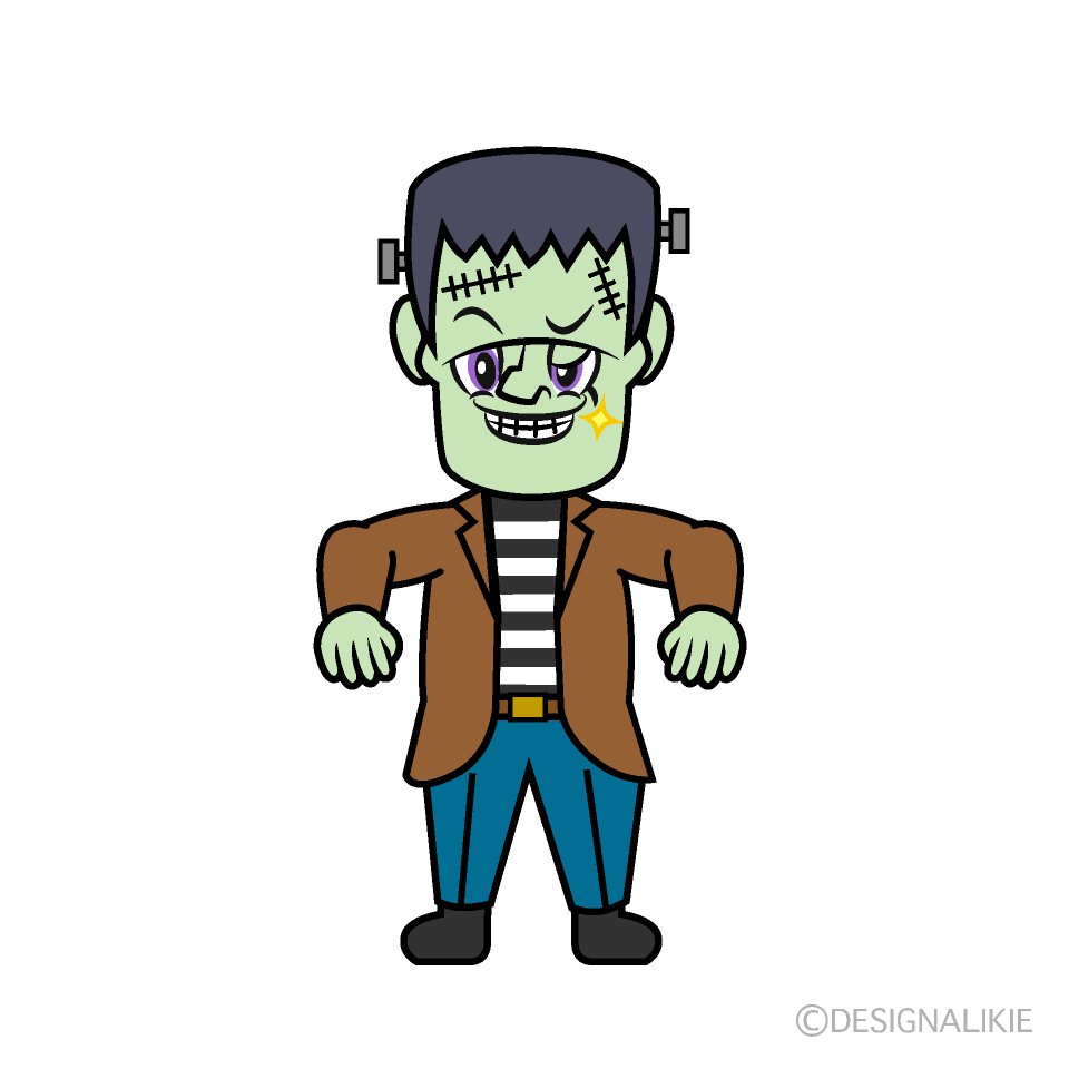 Grinning Frankenstein Cartoon Character Image