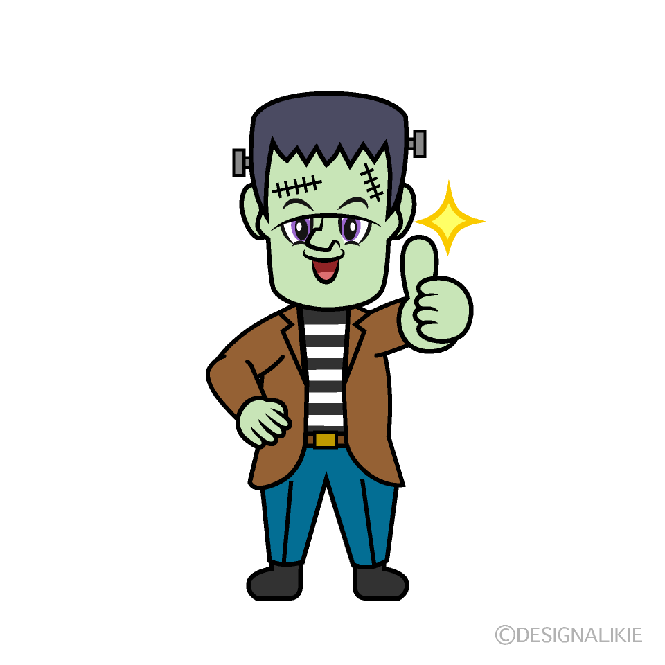 Thumbs up Frankenstein Cartoon Character Image