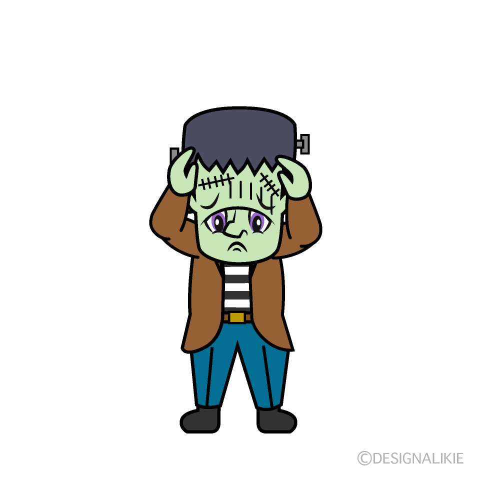 Depressed Frankenstein Cartoon Character Image