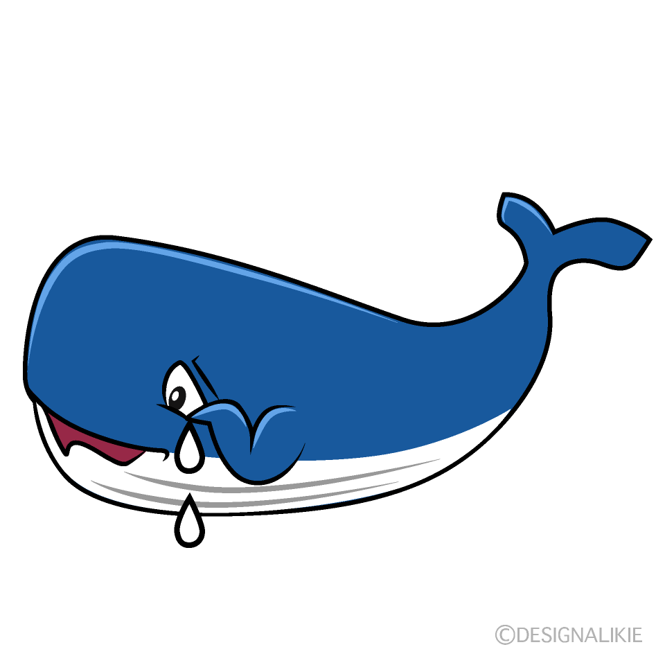 Sad Whale Cartoon Character Image