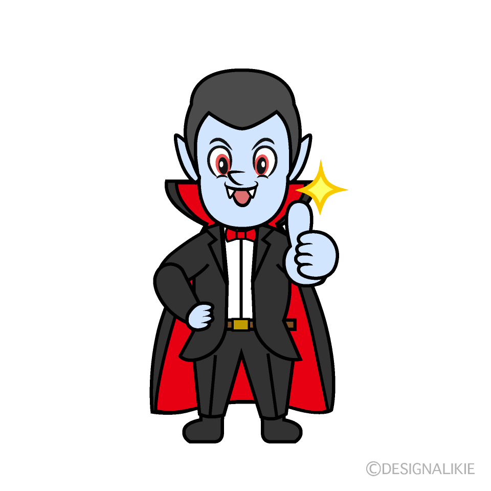 Thumbs up Dracula Cartoon Character Image