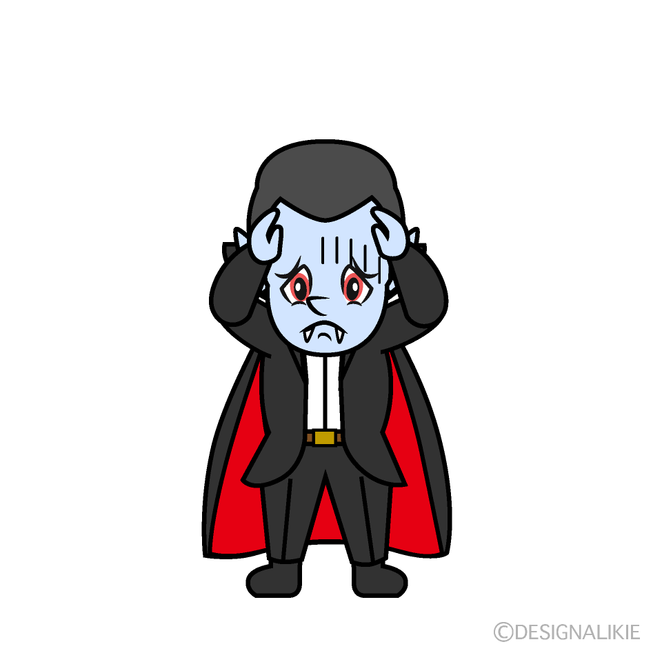 Depressed Dracula Cartoon Character Image