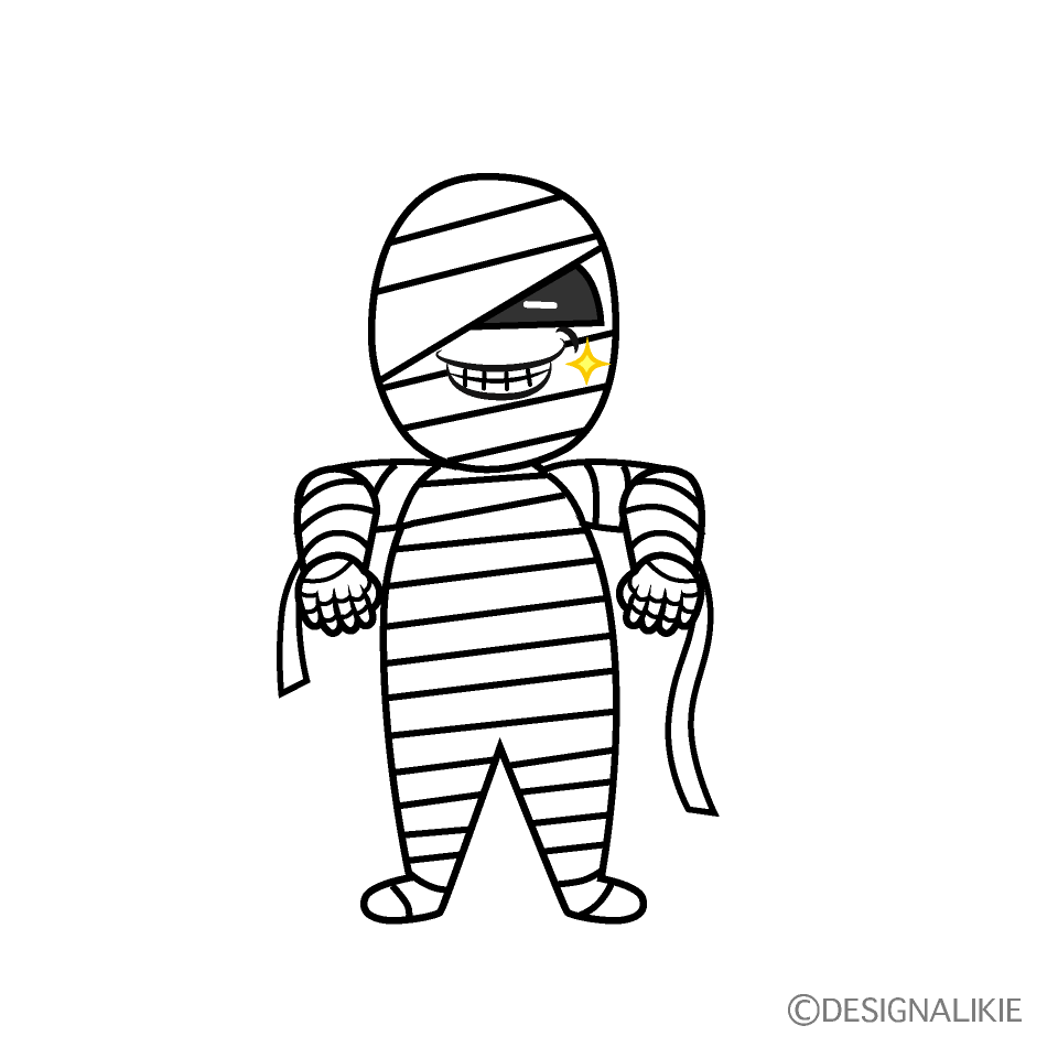 Grinning Mummy Man Cartoon Character Image