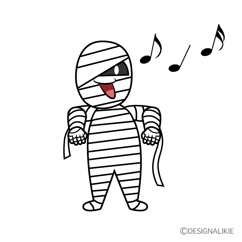 Singing Mummy Man Cartoon Character Image