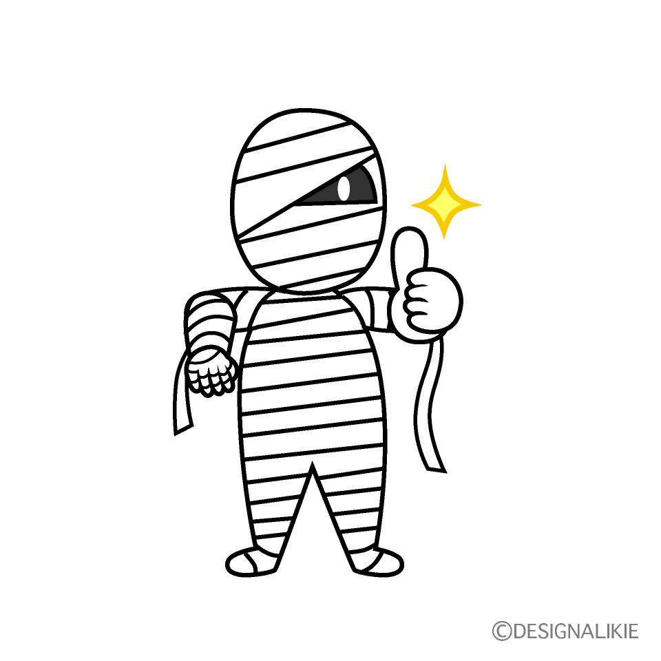 Thumbs up Mummy Man Cartoon Character Image