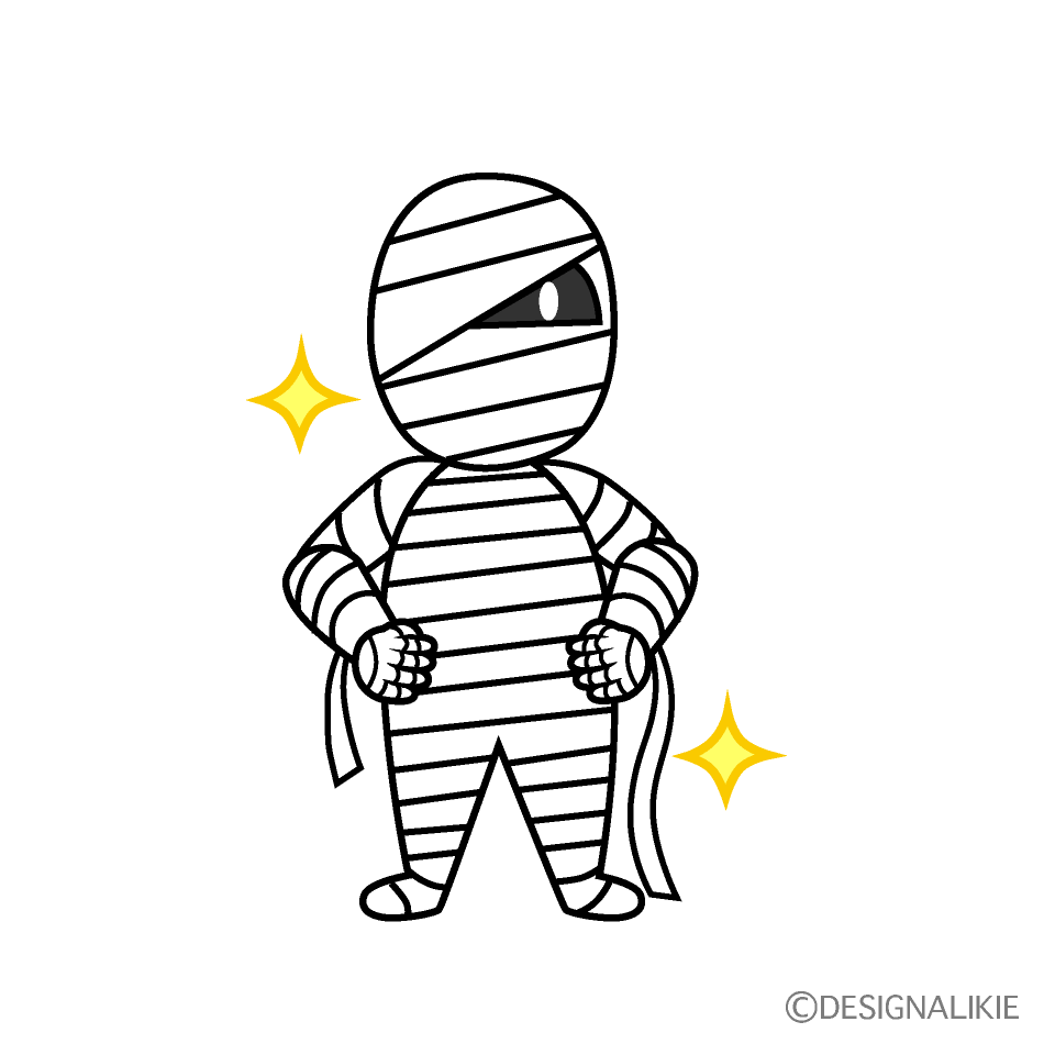 Glitter Mummy Man Cartoon Character Image