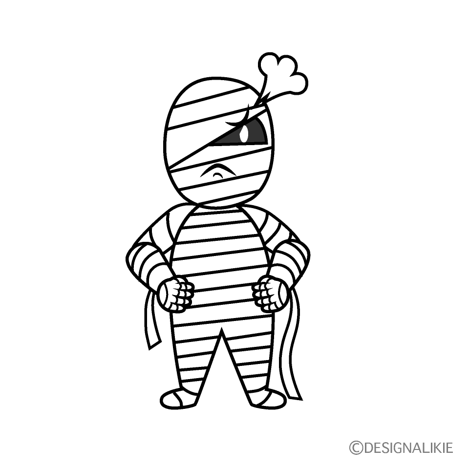 Angry Mummy Man Cartoon Character Image