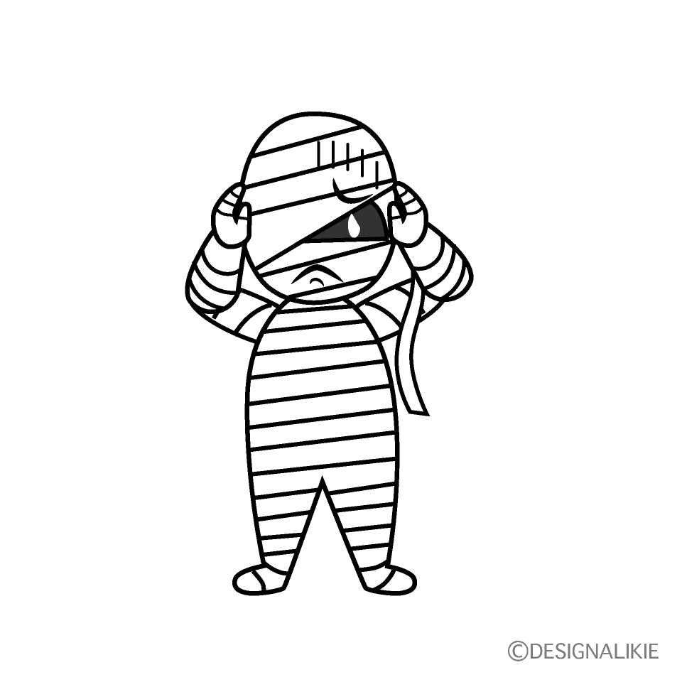 Depressed Mummy Man Cartoon Character Image
