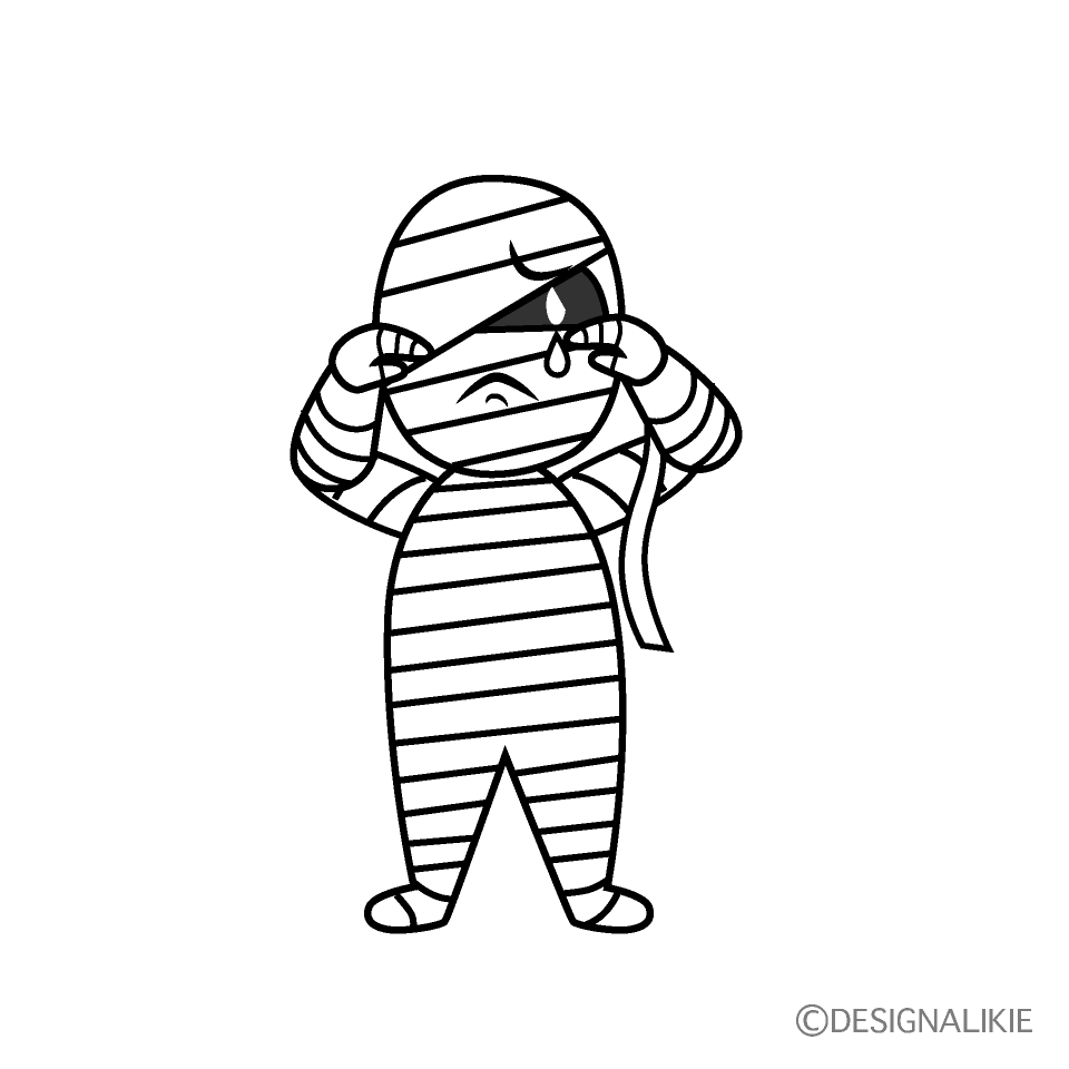 Sad Mummy Man Cartoon Character Image
