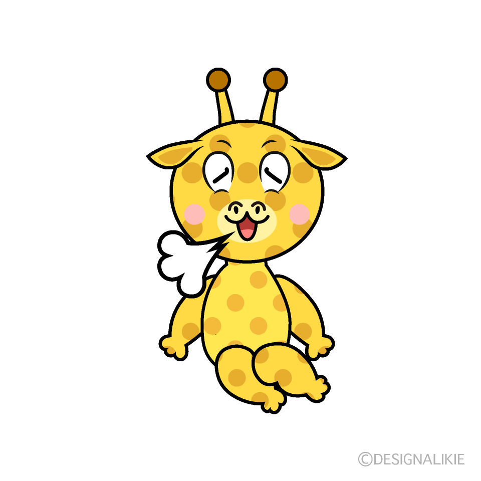 Relaxing Giraffe Cartoon Character Image