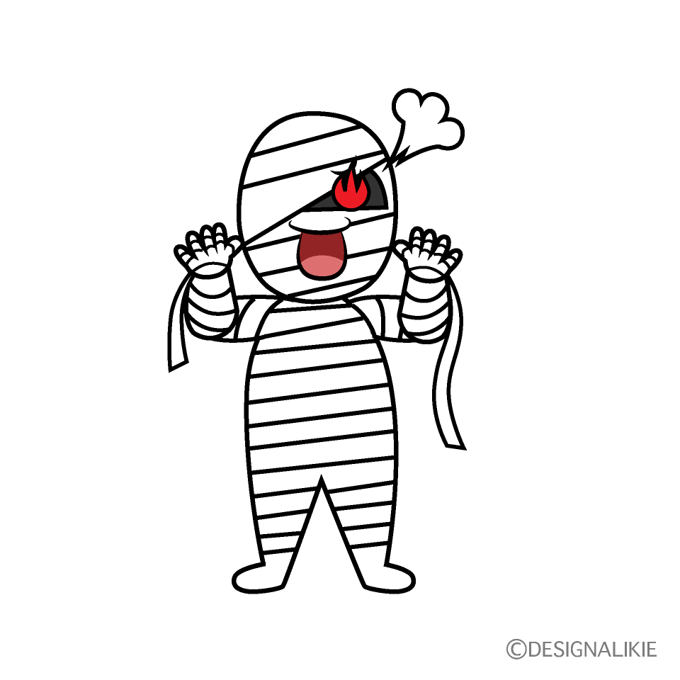 Enthusiasm Mummy Man Cartoon Character Image