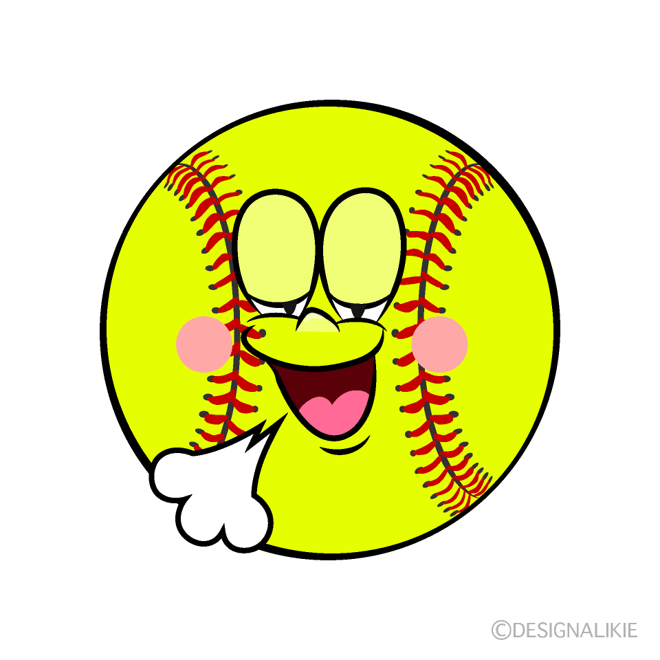 Relaxing Softball Cartoon Character Image