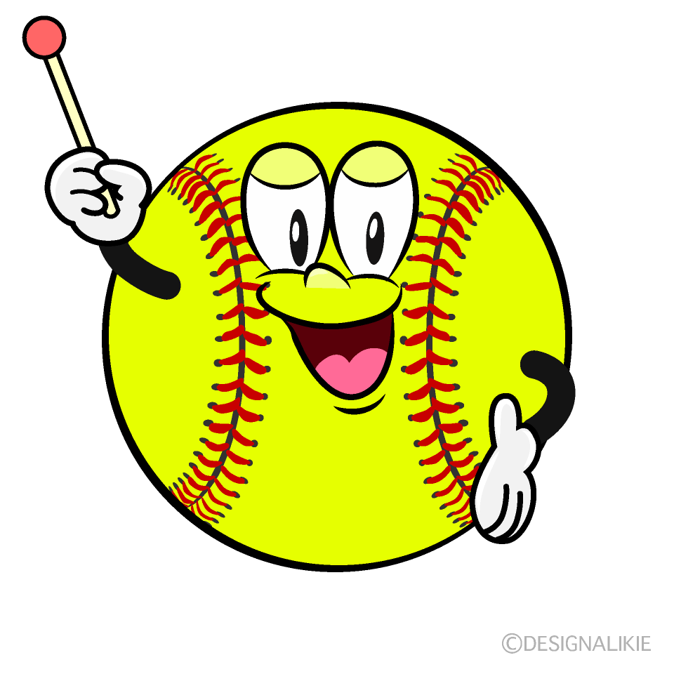 Speaking Softball Cartoon Character Image
