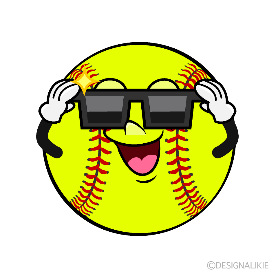Cool Softball Cartoon Character Image