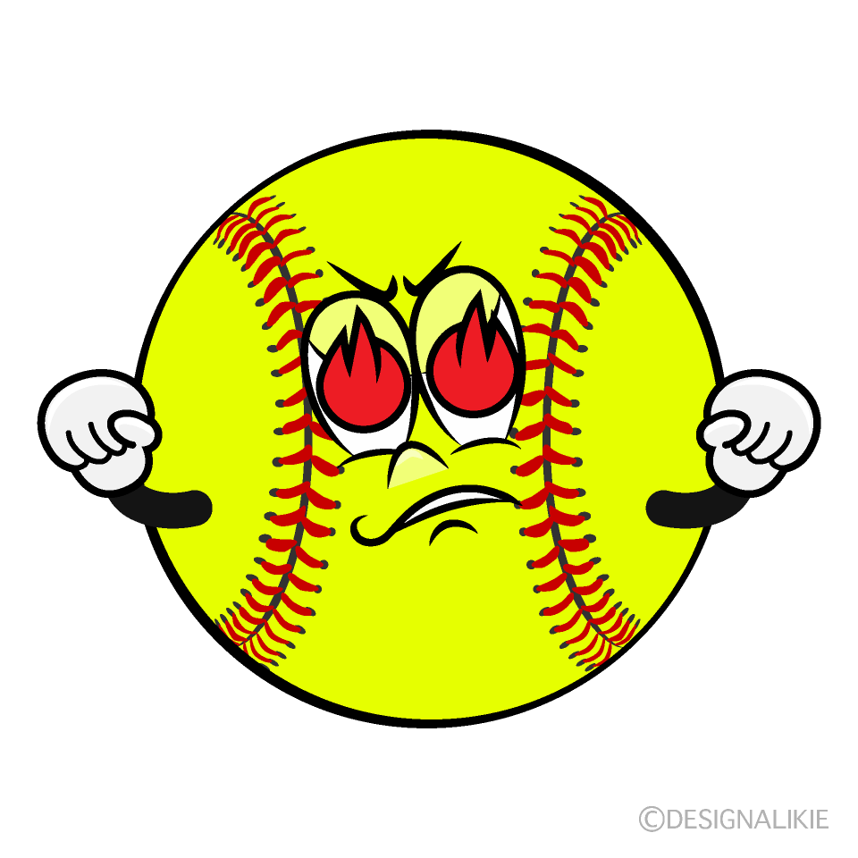 Enthusiasm Softball Cartoon Character Image
